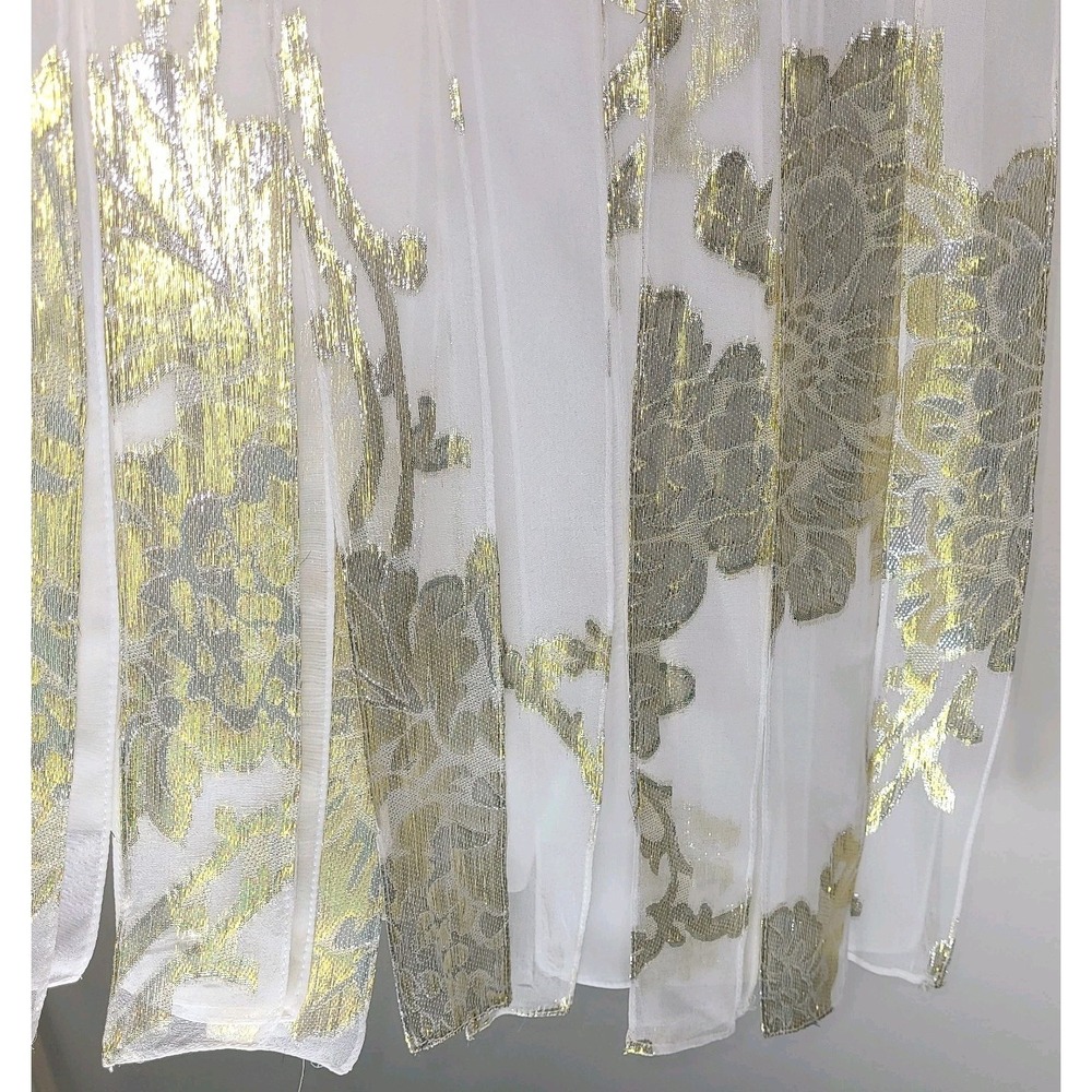 Sue Wong Nocturne Silk Gold Foil Embellished Cocktail Dress Sz 12 Beaded Prom - Picture 11 of 11
